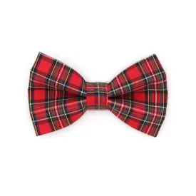 Pet Bow Tie - "Hearthside" - Classic Red Tartan Plaid - Fall / Christmas / Winter - Detachable Bowtie for Cats   Dogs