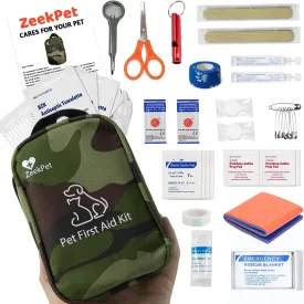 Pet First Aid Kit Portable Adventure Medical Travel Kit Perfect for Outdoor Activities with Dog or Cat- First Aid Splint Multi-Function Magnifying Glass & Emergency Blanket