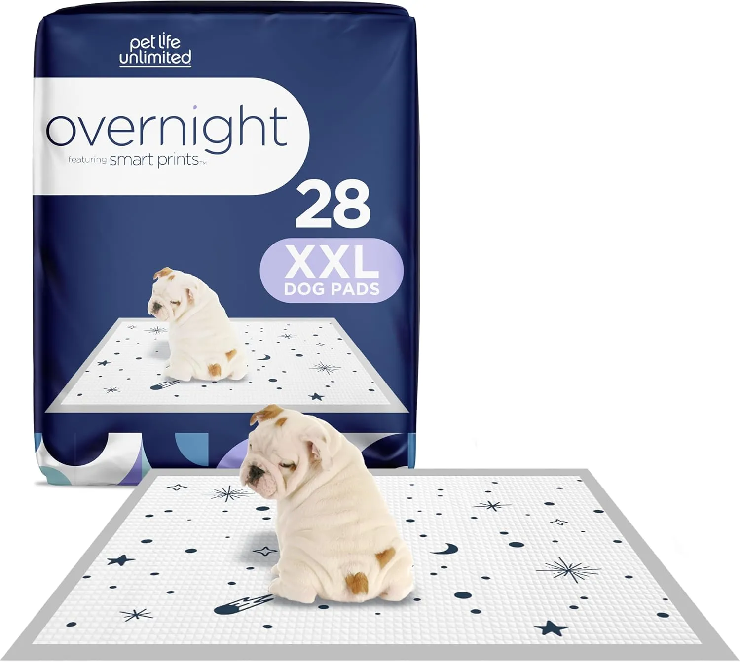Pet Life Unlimited Overnight Extra Extra Large Puppy Pads, Pee Pads for Dogs, Dog Training Pads - Odor Controlling Dog Pee Pads with Wetness-Activated Fragrance - USA Made - 30" x 36" - 28ct (XXL)