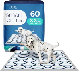 Pet Life Unlimited Smart Prints Extra Large Puppy Pads - Odor Controlling Dog Pee Pads with Wetness-Activated Scent - USA Made - 30" x 36" - 60 Count (XXL)