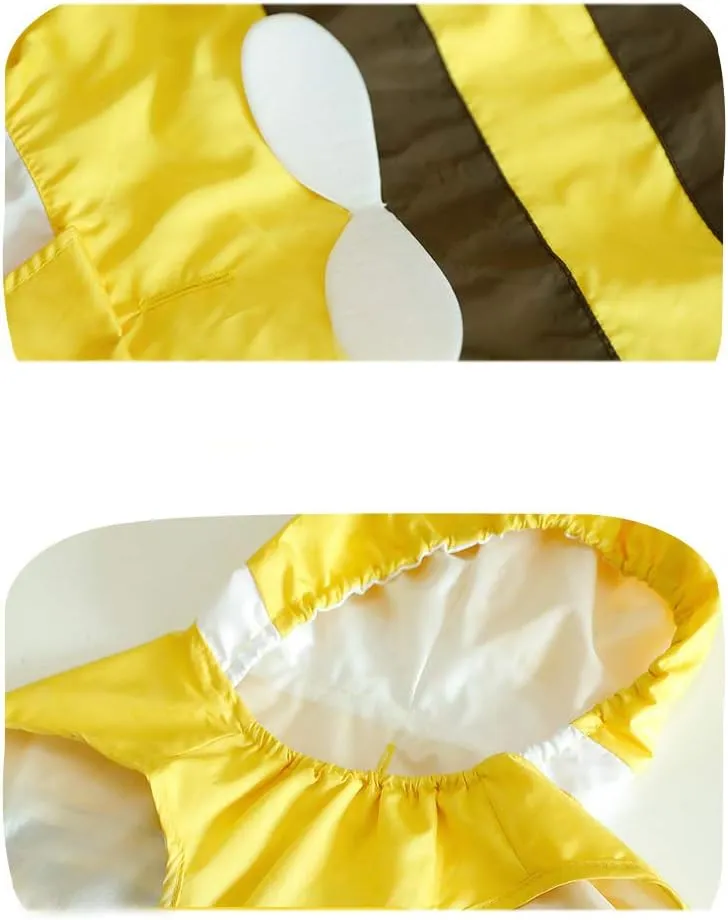 Pet Raincoat, Dog Waterproof Hoodies Rain Jacket Bee Lightweight Rain Coat for Corgi Tidy and Small Medium Dog (S)