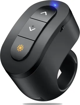 Presentation Clicker USB Rechargeable Powerpoint Clicker, Finger Ring RF 2.4GHz Wireless Presenter Remote Clicker for Powerpoint Presentations for Mac Laptop PC