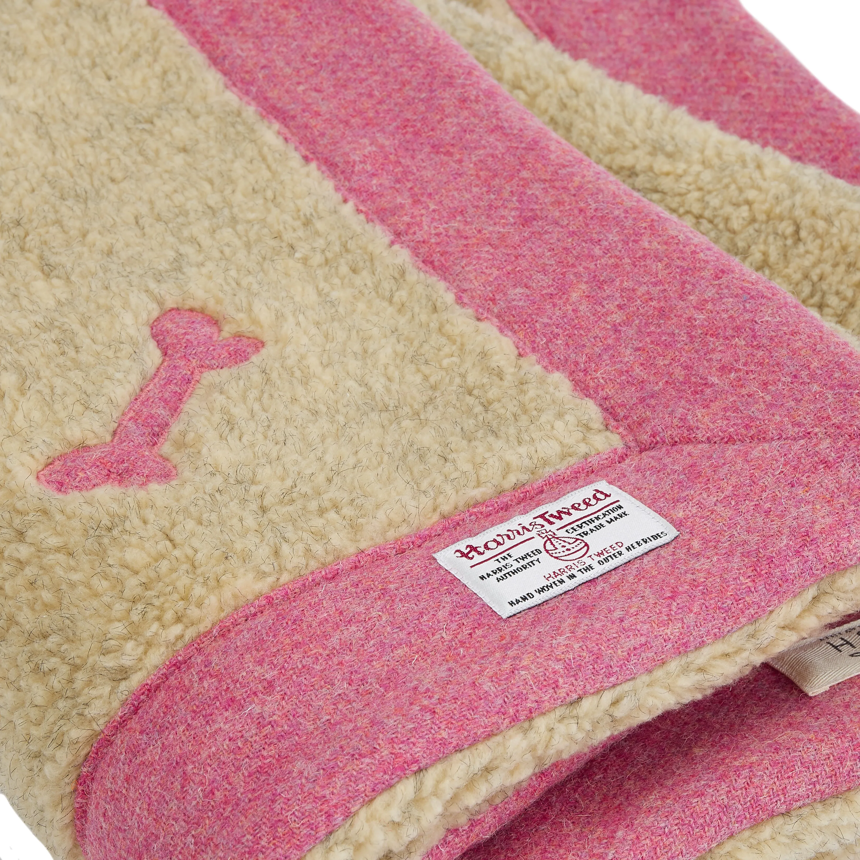 Rose Pink Harris Tweed Luxury Designer Dog Blanket