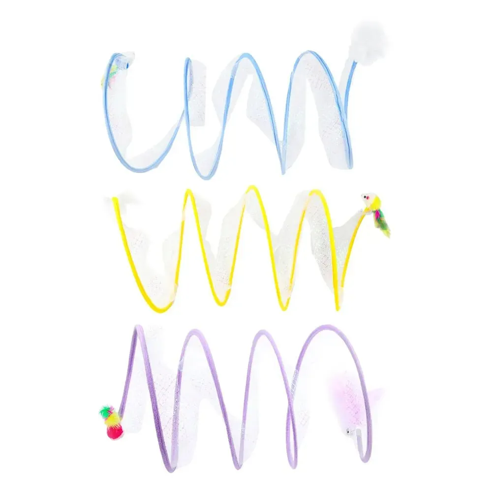 Self-Play Hunting Tunnel Cat Spiral Toy - Indoor Cat Spring Toy Activity Structure, Portable and Foldable Toy