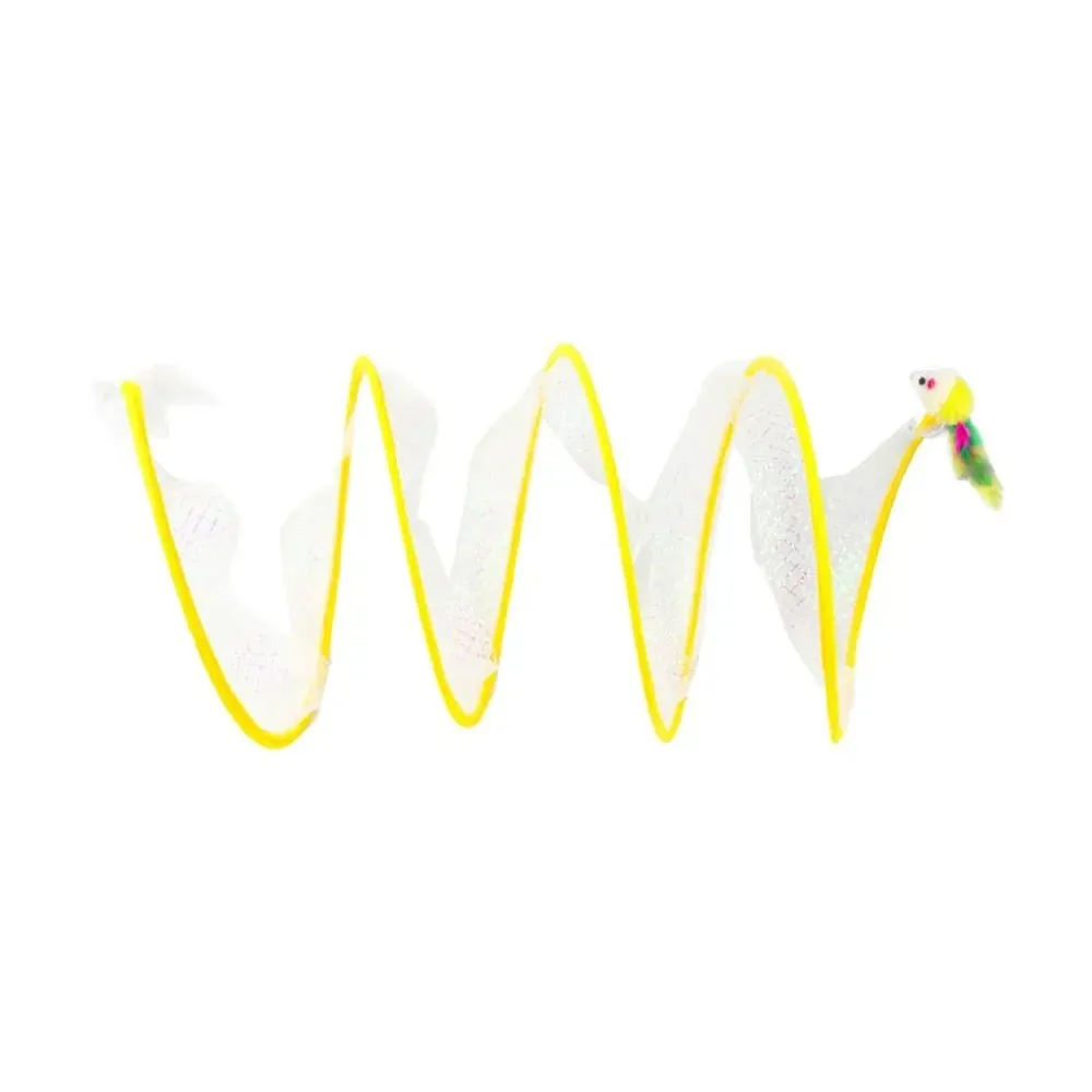 Self-Play Hunting Tunnel Cat Spiral Toy - Indoor Cat Spring Toy Activity Structure, Portable and Foldable Toy