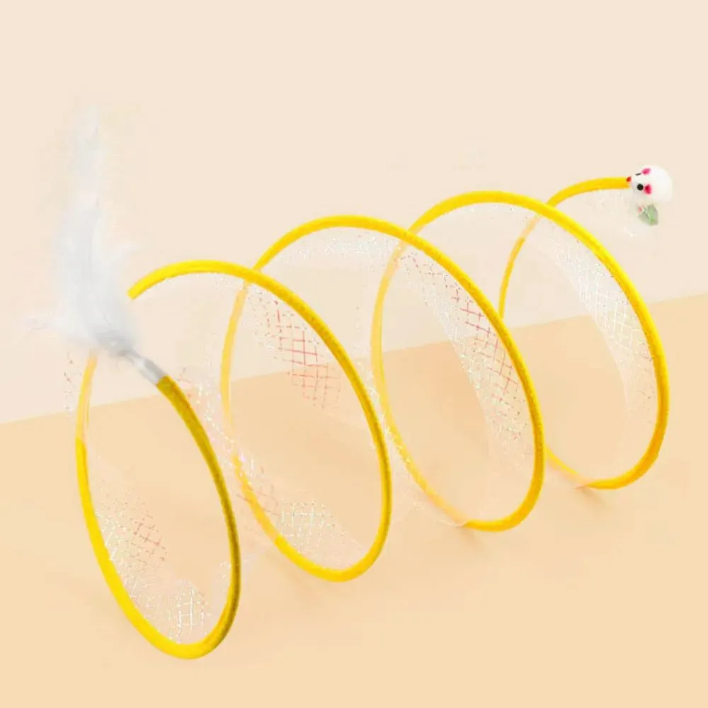 Self-Play Hunting Tunnel Cat Spiral Toy - Indoor Cat Spring Toy Activity Structure, Portable and Foldable Toy