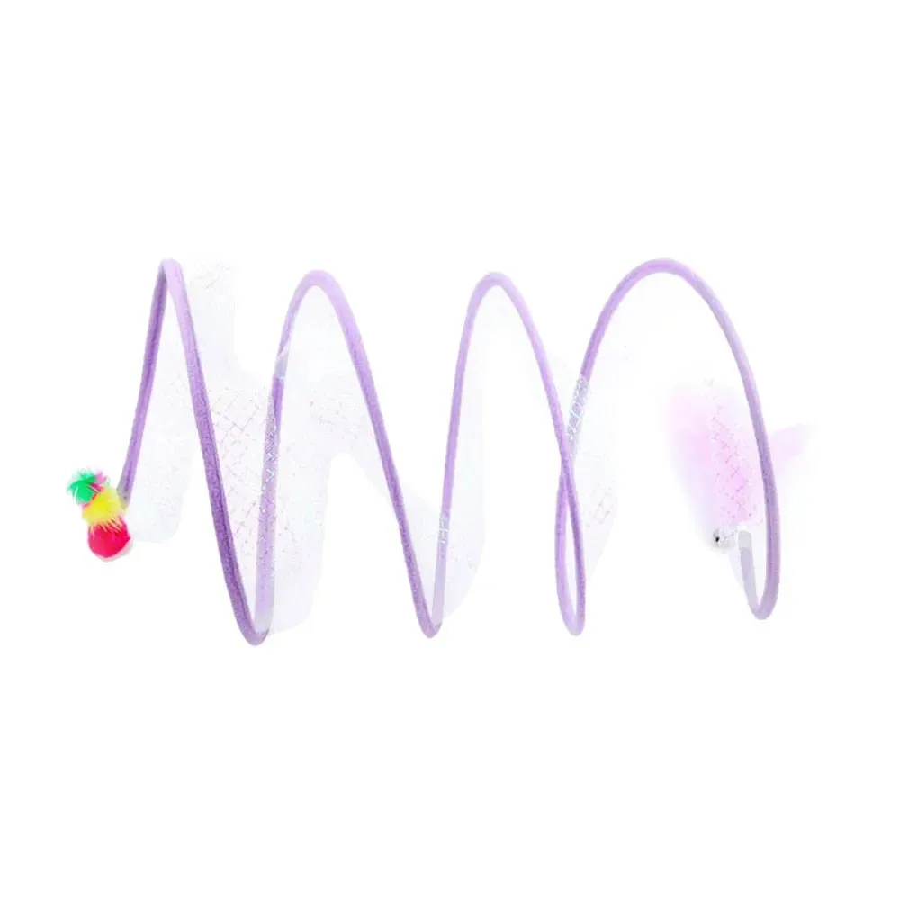 Self-Play Hunting Tunnel Cat Spiral Toy - Indoor Cat Spring Toy Activity Structure, Portable and Foldable Toy
