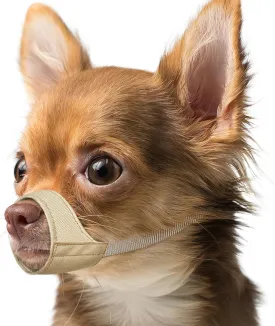 Short Snout Dog Muzzle, Small Muzzle for Chihuahua Shih Tzu American Bully Boxer Puppy, Soft Fabric Muzzles for Grooming Vet Visits, Prevent Biting Chewing Fighting