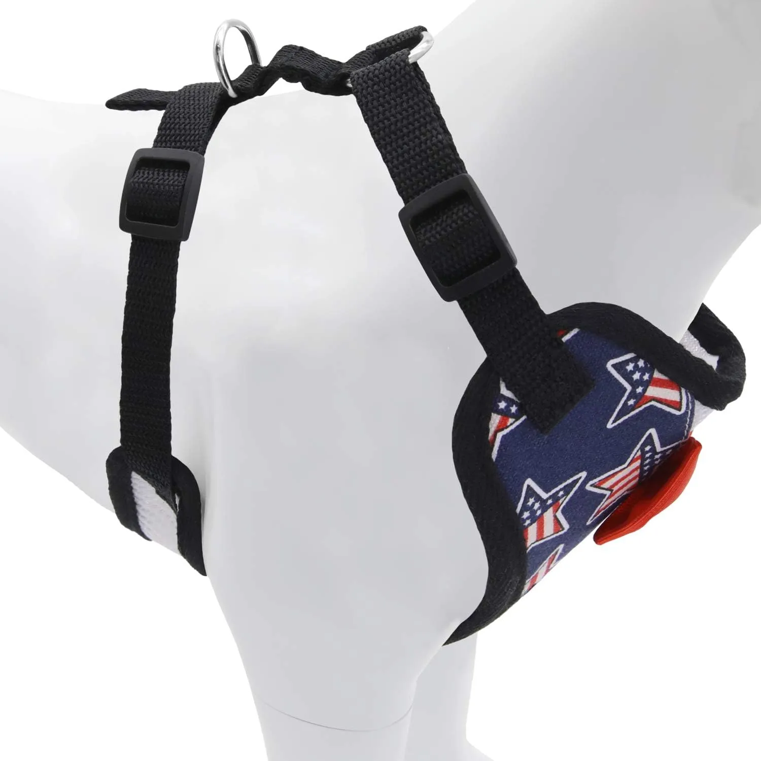 Small Puppy Harness with Bowtie, Adjustable Dog Vest Mesh Tuxedo Harness for Small Dog Kitten, Perfect for Party Wedding Holiday(S, US Flag)