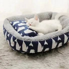 Soft Pet Bed - Cat and Dog Bed with Pillow, Winter Warm Comfortable Sleeping Mat, Plush Cat Mat, Cat House for Cats and Dogs
