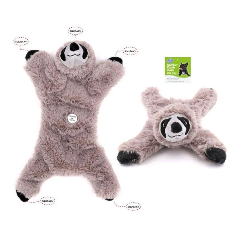 Squeaky Sloth Series Plush Pet Toy