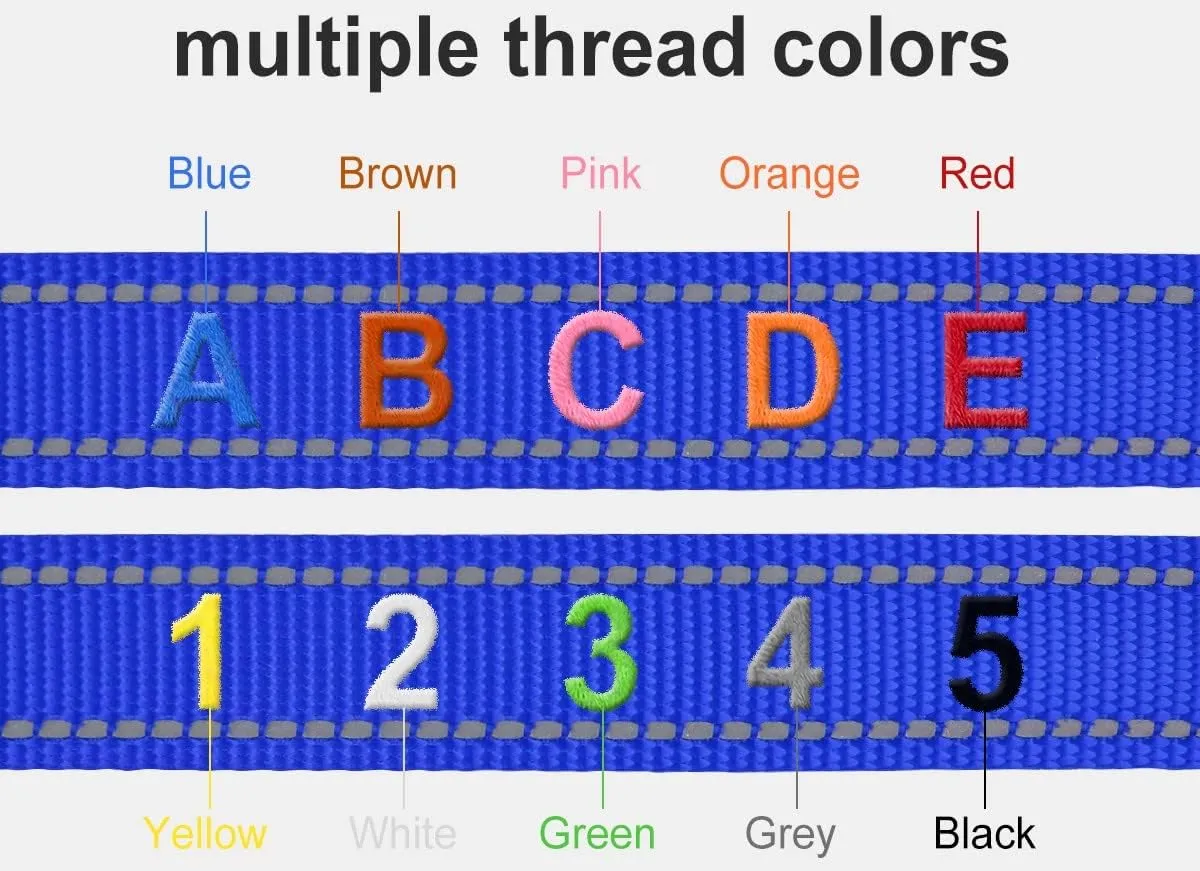 Taglory Personalized Dog Collars, Embroidered Reflective Collar with Name and Phone Number, Adjustable, Nylon Material, for Medium Dogs, Navy Blue
