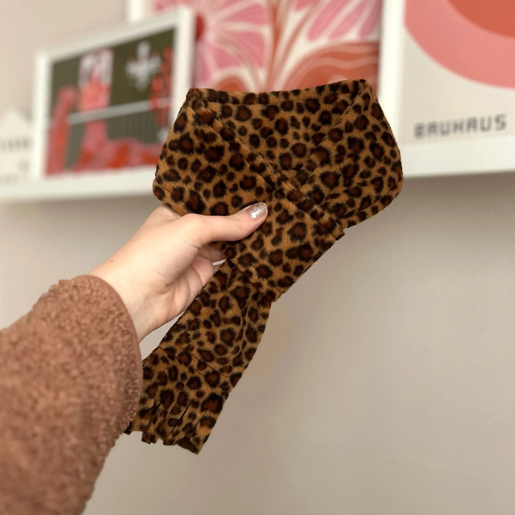 Tawny Brown Leopard Fleece Pet Scarf