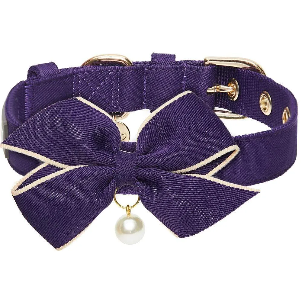 The Most Coveted Dog Collar with Bowtie & Pearl