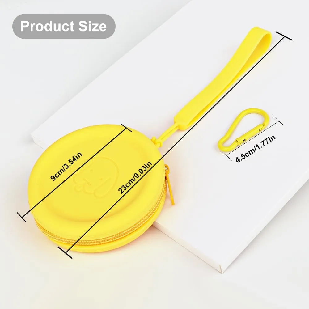 WALLFID Silicone Dog Treat Pouch Small Bag,with Pet Training Clicker,Walking Bag for Dog and Cat,Pocket Size,Easy to Clean,Odorless,Zipper Design,Moisture-Proof,Travel Walking Bag (Yello&Blue, 2PCS)